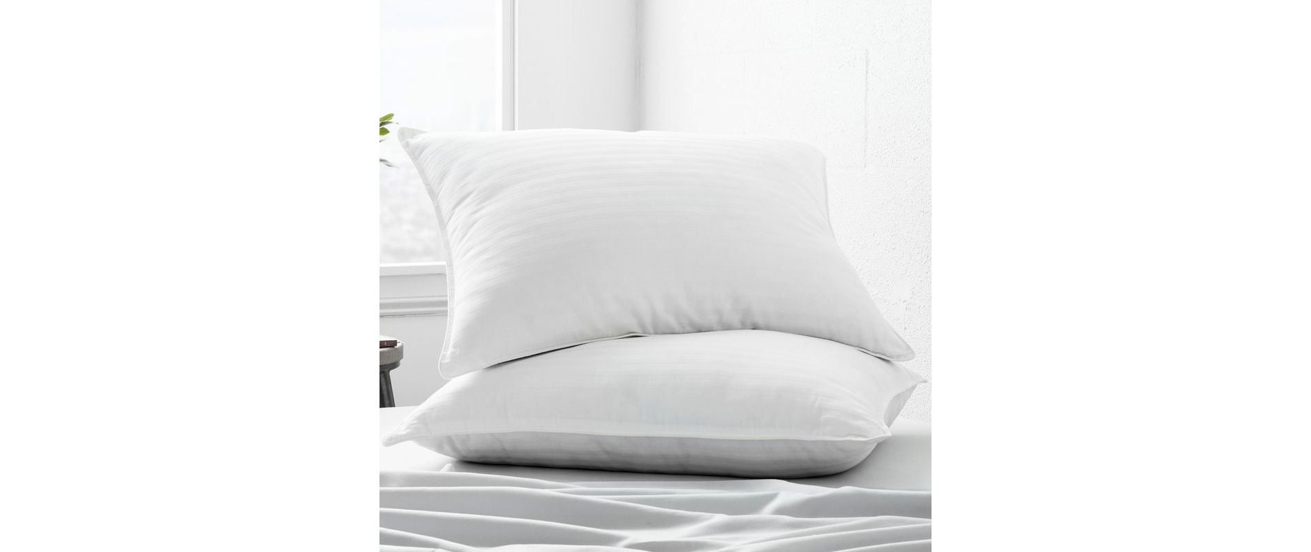 Set of 2 Cooling Gel Fiber Bed Pillows With 100% Cotton Cover - Becky Cameron