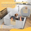 LAOTIES 49" Dog Whelping Box with Retractable Light Stand And Pig Rail,Indoor Puppy Playpen with Pee Pad Base - 4 of 4