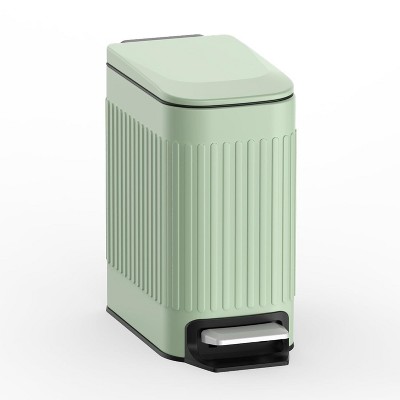 Slim Bathroom Trash Can with Lid Soft Close, 6 Liter/1.6 Gallon Stainless Steel Small Garbage Can