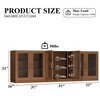 3-Set Glass Door Sideboard Buffet Storage Cabinets with Adjustable Shelves - 93"Lx31"H - 3 of 4