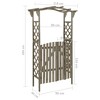 vidaXL Pergola Outdoor Pergola Garden Arch with Gate for Deck Solid Wood Fir - 3 of 4