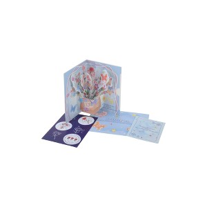 Unique Bargains Greeting Card Rose Garden Series Butterfly Rose Small Paper 5.5x3.9x0.4 Inch 1 Pcs - 1 of 4