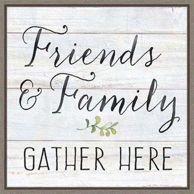 Distressed Greywash 22" Friends & Family Canvas Wall Art