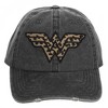 Adult Wonder Woman Cheetah Print Pigt Dye Distressed Dad Hat - 2 of 4