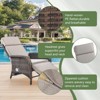 POCASSY Outdoor Recliner Chair, Wicker Adjustable Reclining Patio Lounge Chair with Cushion, Adjustable Backrest and Footrest, Ideal for Pool Deck - 3 of 4