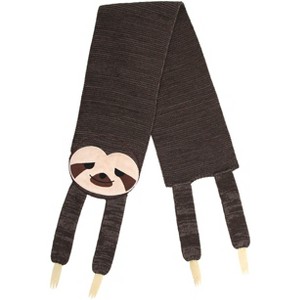 HalloweenCostumes.com   Knit Sleepy Sloth Scarf, Brown/Brown - 1 of 3
