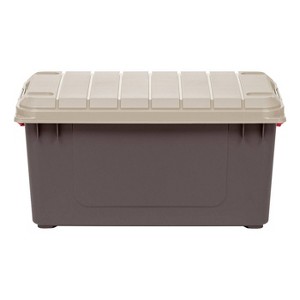 IRIS 82qt Store-It-All Container with Buckles Brown: Polypropylene, Lidded, Stackable, Airtight Storage Tote - 1 of 4