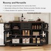 NicBex Modern Kitchen Island with Drop Leaf & Power Outlet,Rolling Kitchen Cart with Cross Barn Doors,Storage Cabinet Folding Dining Table - 3 of 4