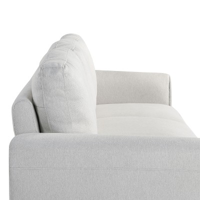 Alexa Oyster Fabric Sofa with Rolled Arms