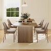 Zevemomo Modern Dining Table for 6-10 People, Wood Kitchen Table with Double Robust Pedestal, Wooden Dinner Table for Dining Room - 4 of 4