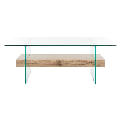 Kayley Glass Coffee Table Natural - Safavieh