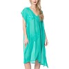 HAPPY BAY Women's Summer Vacation Beachwear Long Bathing Suit Short Beach Dress Front Tie Swimsuit Cover ups for Women - 4 of 4