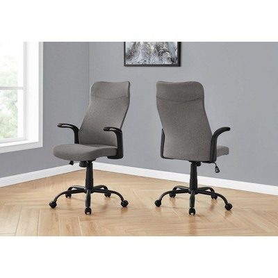 Gray High Back Leather Executive Swivel Office Chair