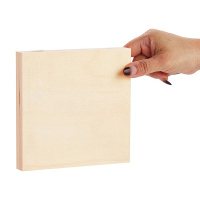 6 Pack Natural Pinewood Square Canvas Boards for Painting