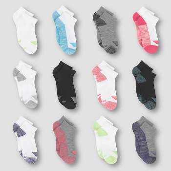 Hanes Girls' 12pk Ankle Socks - Colors May Vary