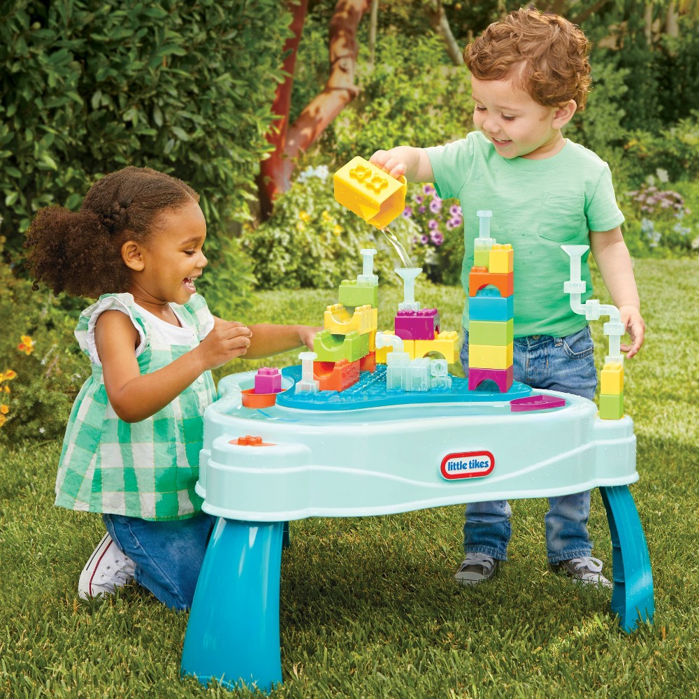 Photos - Other Furniture Little Tikes Build and Splash Deluxe Water Table with Block Set - 50pc 