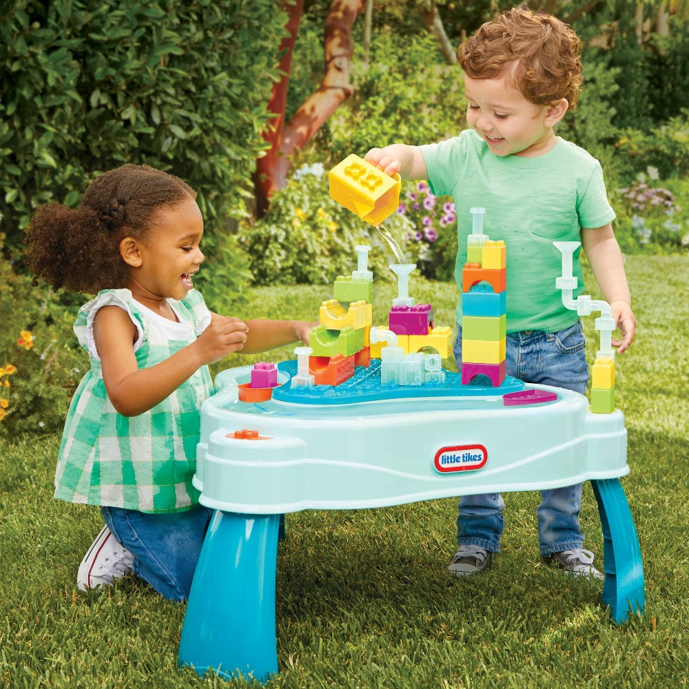 Photos - Other Furniture Little Tikes Build & Splash Water Table & 50pc Block Set 