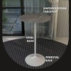 Leisuremod Verve 27" Round Bar Height Dining Table - Sintered Stone Top with Modern White Pedestal Base Counter Height Table for Kitchen, Home and Pub - 4 of 4