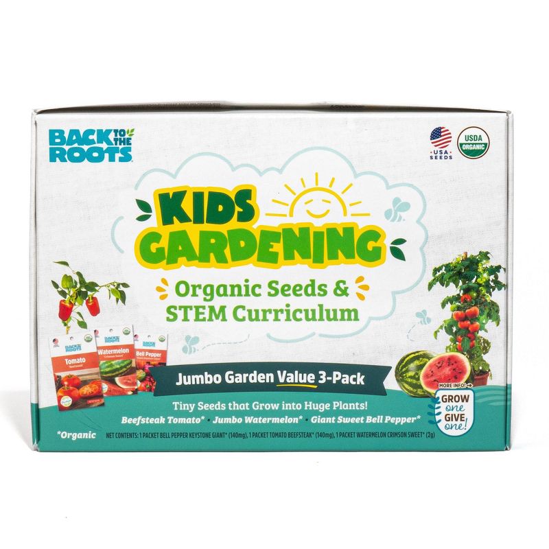 Back to the Roots 3pk Kids Gardening Organic Seeds &#38; Stem Curriculum, 1 of 9