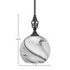 Toltec Lighting Elegante 1 - Light Pendant in  Matte Black with 11.75" Onyx Swirl Shade - 2 of 2