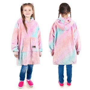 Catalonia Blanket Hoodie Sweatshirt for Kid, Fleece Snuggy Soft Wearable Blanket Pullover 4-12 Years Boy Girl Cozy Warm Gift - 1 of 4