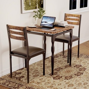 5 Piece Dining Table Set, Industrial Style Dining Table and Chairs Set for 4, Kitchen Table Set for Dining Room Kitchen Apartment - 1 of 4