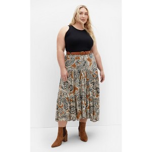 CITY CHIC | Women's Plus Size  Misha Print Skirt - caramel - 16W - 1 of 4