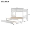 Grungis Twin Over Twin Loft Bed with Trundle,Modern Bunk Bed with Full-Length Guardrail and Ladder,Loft and Bunk Bed for Bedroom - 3 of 4