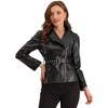 INSPIRE CHIC Women's Motorcycle PU Leather Racer Biker Jackets - 2 of 4