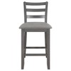 NicBex Dining Table Set for 4  Wooden Counter Height Dining Set with 4 Chairs and Storage Shelving for Kitchen - 3 of 4