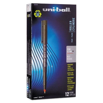 uni-ball Onyx Roller Ball Stick Dye-Based Pen Red Ink Fine Dozen 60144