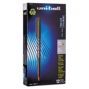 uni-ball Onyx Roller Ball Stick Dye-Based Pen Red Ink Fine Dozen 60144 - 1 of 4