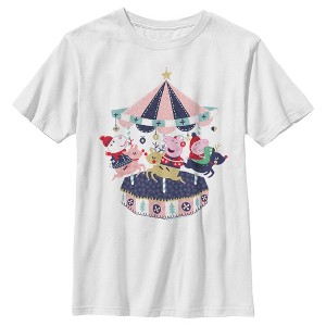 Boy's Peppa Pig Christmas Carousel T-Shirt - 1 of 4