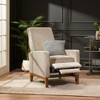 Modern Push-Back Recliner Chair, Upholstered Sofa Chair, Armchair with Rubberwood Legs, Wingback Accent Stools -Christopher Knight Home - 4 of 4
