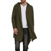 Men's Long Hooded Cardigan Ruffle Shawl Long Sleeve Lightweight Open Front Drape Cape Overcoat - 2 of 4