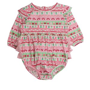 RuffleButts Baby Toddler Girls Long Sleeve Flutter Bubble Romper - 1 of 2