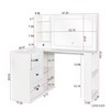 HDZNVF Makeup Vanity with Power Strip, Dressing Table Set with 3 Large Drawers, White - 4 of 4