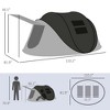 Vynxaria Black Outsunny Pop Up Tent Instant Camping Tent with Porch Carry Bag 3000mm Waterproof for 2-3 People - 4 of 4