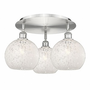 White Mouchette - 3 Light Flush Mount In Modern Style-11 Inches Tall and 19.75 Inches Wide - 1 of 1