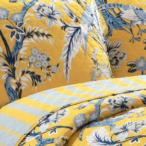 High quality] Louis Vuitton Yellow And Blue All Over Print Duvet Cover Bedroom  Sets