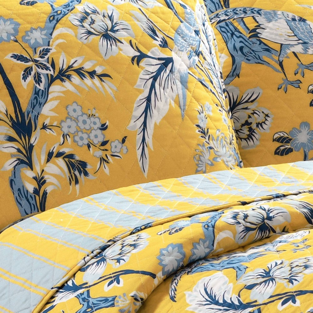 Photos - Duvet Full/Queen 3pc Dolores Comforter Set Yellow/Blue - Lush Décor