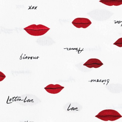 Queen Black and Red Love Lips Microfiber Sheet Set