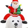 6' Inflatable Santa Riding Polar Bear with Gifts - National Tree Company - 3 of 3