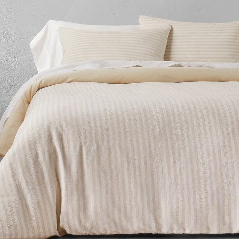 Heavyweight Linen Blend Stripe Duvet & Pillow Sham Set - Casaluna