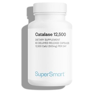SuperSmart Catalase 500mg per Day (12500 CatU) - Natural Enzyme - Anti Gray Hair Supplement | Non-GMO & Gluten Free - 60 Delayed Release Capsules - 1 of 4
