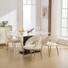 Upholstered Dining Chairs with Curved Backrest and Golden Metal Legs, Elegant Chairs for Kitchen or Dining Room-Cuddlewood - 2 of 4