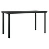 vidaXL Patio Dining Set Outdoor Dining Set Table and Chair Set for Garden - Gray and Black 55.1" Table Length 4 Items - 3 of 4