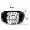 Slickblue Women’s Black IP Ring with Synthetic Crystal Grid – Two-Tone Finish, Statement Pave Look, Sizes 5–10 - 2 of 4