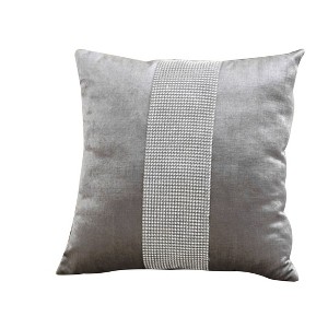 PiccoCasa Wedding Party Decor Luxury Velvet Sparkle Diamante Cushion Cover 18''x18'' - 1 of 4