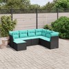 vidaXL Garden Sofa Set Black Poly Rattan, Powder-Coated Steel 7-piece set - 2 of 4